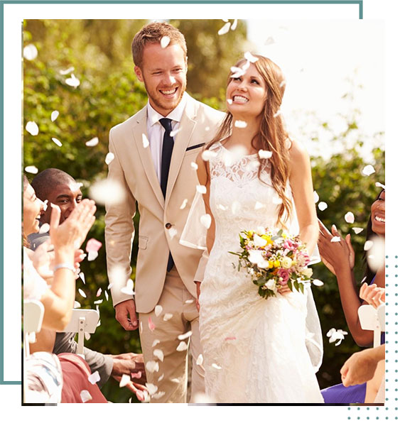 Happy wedding couple